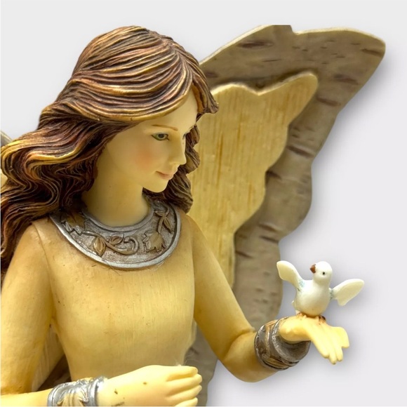 Elements 11 Inch Angel Figurine #82002 "Bless This Home" Angel, Dove, Lantern - Picture 8 of 10